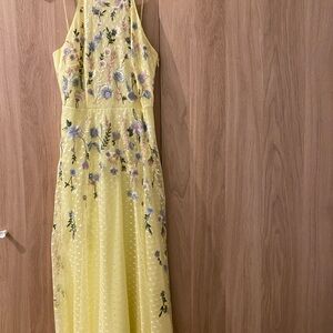 ASOS Yellow Floral Embroidered Maxi Dress
